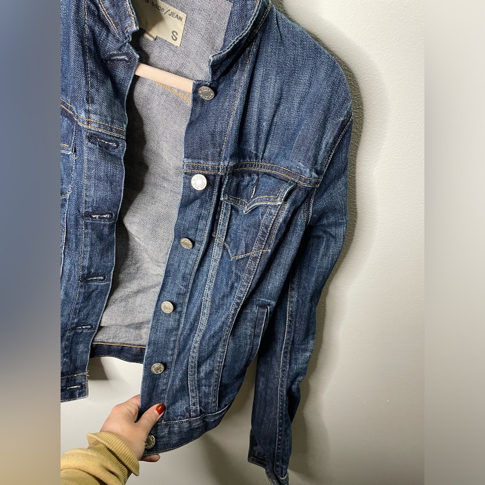 Rag & Bone Jean x Revolve The Jean Jacket Denim Indigo Wash Fall Cuffed - Picture 5 of 9